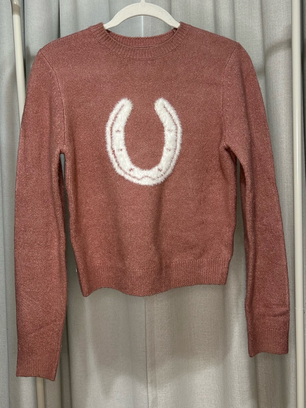 🏜️WRANGLER Retro Women’s Long Sleeve Horseshoe Crewneck Sweater - Small - Picture 2 of 6